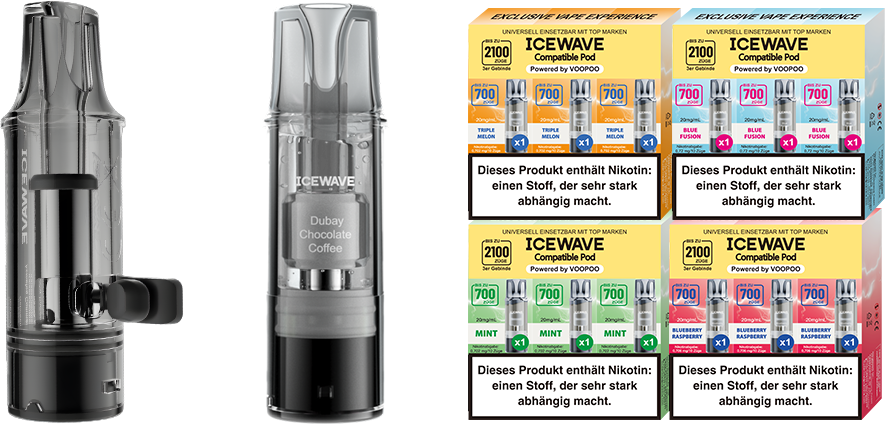 Two Pod Options Prefilled and Refillable